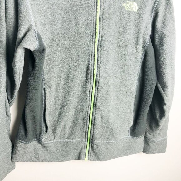 The North Face Gray Hooded Full Zip Fleece Jacket Boys Large - Picture 3 of 7
